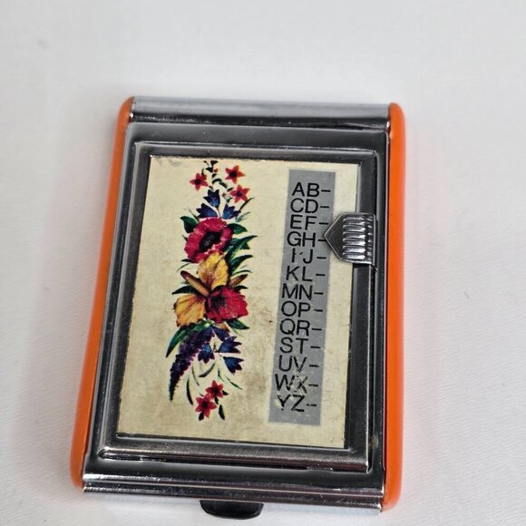 Vintage Miniature Pocket Flip Address Phone Number Book Index Metal Floral - Picture 3 of 8